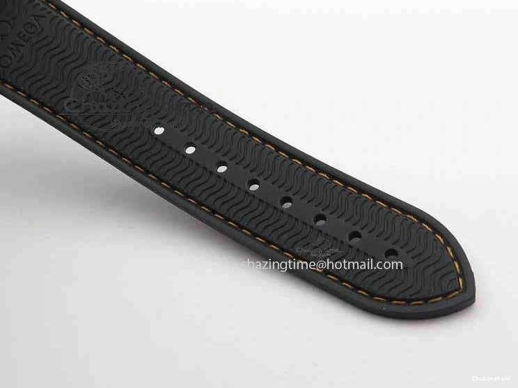 0429 Planet Ocean Master Chrono 45mm SS OM 1:1 Best Edition Black Dial Orange 12 On Rubber Strap A Durable 8169